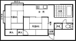 渡辺マンション 2Kの間取図画像