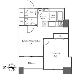 リバーシティ21イーストタワーズ2 1LDKの間取図画像