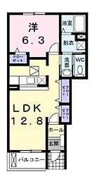 カーサヴィータA 1LDKの間取図画像