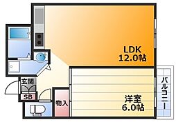 JMRレジデンス新大阪 1LDKの間取図画像
