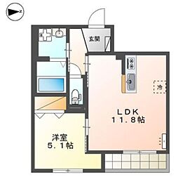 Wishing Well 1LDKの間取図画像