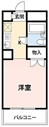 セシーズ新百合丘 1Kの間取図画像