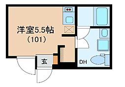 PlumIsland ワンルームの間取図画像