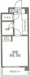 悠々コート西蒲田 1Kの間取図画像