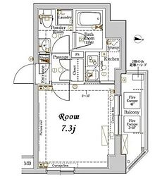 AXASOOJIMAExclusive 1Kの間取図画像