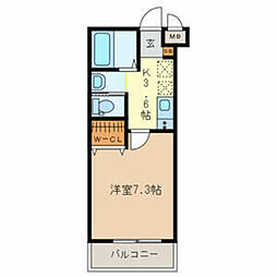 キャメル草加氷川町2 1Kの間取図画像