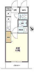 ミリアレジデンス赤坂 1Kの間取図画像