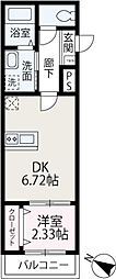 フェリオV 1DKの間取図画像