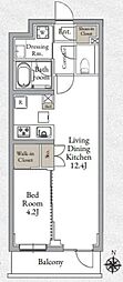 Live Casa千鳥町 1LDKの間取図画像