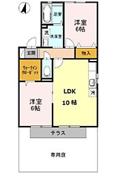 パストラル1 2LDKの間取図画像