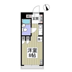 リュミエ堀之内 ワンルームの間取図画像