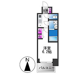 S-RESIDENCE布施aventra 1Kの間取図画像