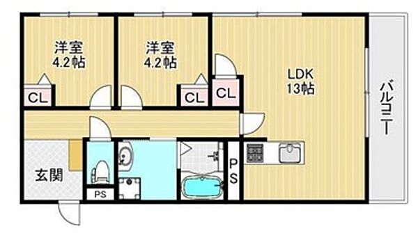 Chainon高石 ｜大阪府高石市千代田２丁目(賃貸アパート2LDK・3階・52.20㎡)の写真 その2