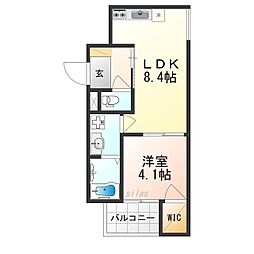 J-BRIGHT出来島 1LDKの間取図画像