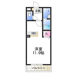 ノールヴィクトワール ワンルームの間取図画像