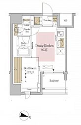 Urbanex文京本郷 1DKの間取図画像