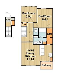 アステール1 2LDKの間取図画像