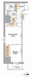 ザ・パークハビオ上野 1DKの間取図画像