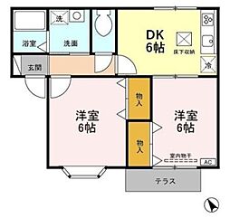 ミッテ・ベルク 2DKの間取図画像