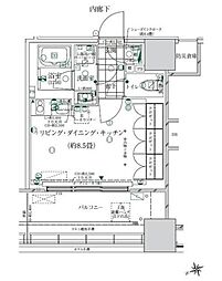 ローレルタワールネ浜松町 ワンルームの間取図画像
