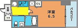 エステムコート三宮EASTIIIラヴィッサ 7階1Kの間取り
