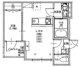KEIAI RESIDENCE 北上尾V 1LDKの間取図画像