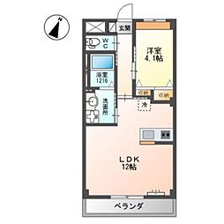 グリシーナ 1LDKの間取図画像