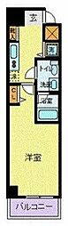 カスタリア蔵前 1Kの間取図画像