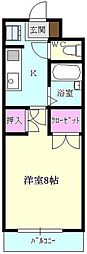 グランデ博多 1Kの間取図画像