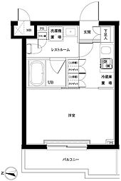 ルーブル武蔵新城弐番館 1Kの間取図画像