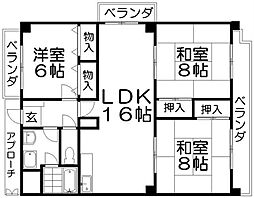 ハリマシリーズ1 3LDKの間取図画像