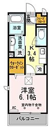 ドムスY 1Kの間取図画像