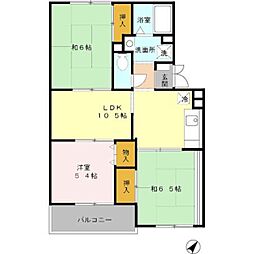 カーサ阪和 3LDKの間取図画像