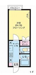 エストール3 1Kの間取図画像