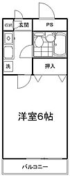 パークサイド早稲田3 1Kの間取図画像