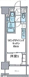 クレストコート東中野 1LDKの間取図画像