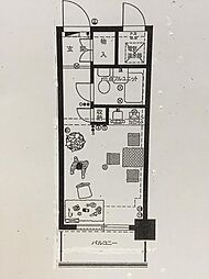 ロマネスク天神南 ワンルームの間取図画像