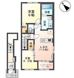 (仮称)千葉市中央区大森町新築アパート 2LDKの間取図画像