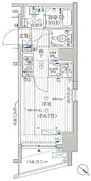 プレール・ドゥーク豊洲 1Kの間取図画像