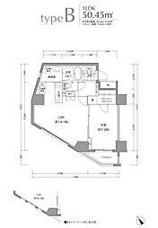 JPnoie小石川富坂 1LDKの間取図画像