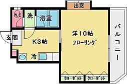 ウルス・JOYO 1Kの間取図画像