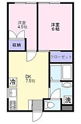 ファミール渋谷3 2DKの間取図画像