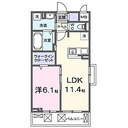 ルノン 1LDKの間取図画像