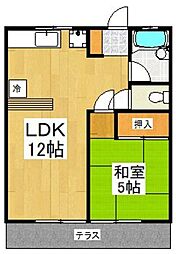 リヴェール大久保 1LDKの間取図画像