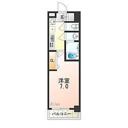 Luxe京都西大路 1Kの間取図画像