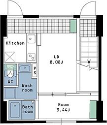世田谷区野沢1丁目マンション 1LDKの間取図画像