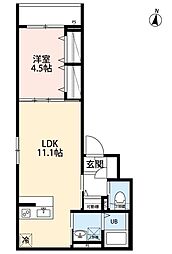 robot home 越谷 1LDKの間取図画像