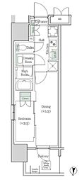 ブルックサイドレジデンス木場 2Kの間取図画像