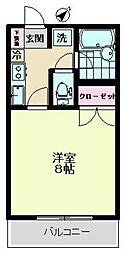 ベルコリーヌ 1Kの間取図画像