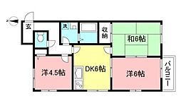 ヘーベルメゾン北浦 3DKの間取図画像